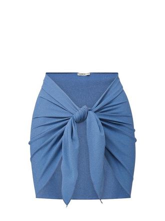 Change of Scenery Liv Cover-Up Swim Sarong in Steel Blue Metallic at Nordstrom