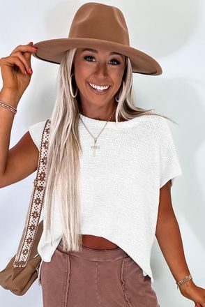 Azura Exchange Gebreid T-shirt met Korte Mouwen