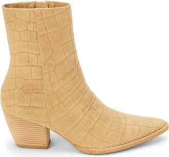 Matisse Footwear Womens Caty Croc Suede Bootie In Natural