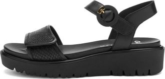 Ara Bilbao Open-Toe Sandalen - Dames - Sleehakken - Zwart - 38 EU - Leer - Schoenen