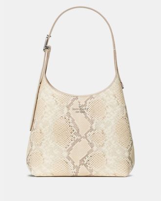 Kate Spade New York Womens 454 Snake Embossed Small Shoulder Bag - Beige Leather - One Size