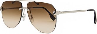 Fendi Aviator-style Rimless Sunglasses - Gold - One Size