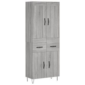 Berkfield Home Highboard Grey Sonoma 69.5x34x180 cm Engineered Wood