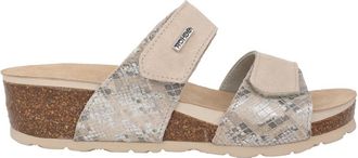 Rohde Beige damessandaal met klittenband - Dames - Sleehakken - Beige - 42 EU - Su&egrave;de - Schoenen