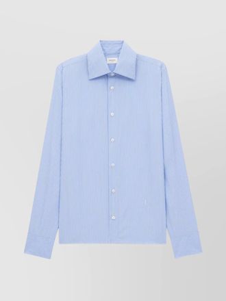 Saint Laurent cassandre striped collared shirt with long sleeves