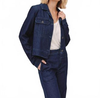 Bella Dahl Flap Pocket Utility Jacket In Herringbone Wash