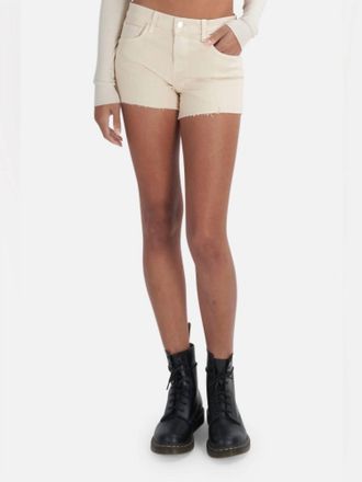 L'agence Audrey Mid Rise Shorts In Beige