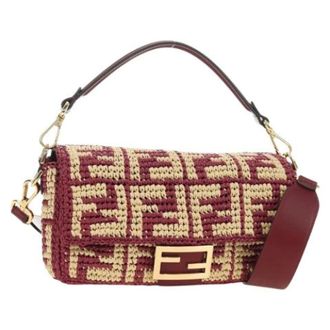 Fendi Pre-owned Zucca Canvas Schoudertas - Dames - Pre-owned - Rood - Maat: ONE Size
