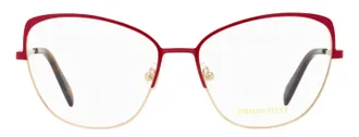 Emilio Pucci EP5188 Slim Butterfly Metal-Acetate Eyeglasses - Gold