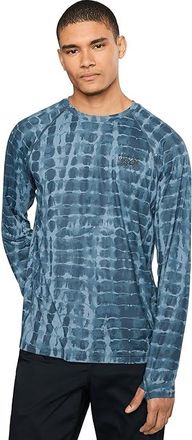 Mountain Hardwear Crater Laketm Long Sleeve Mens Clothing Adriatic Blue Prismatic Print : 2XL, Polyester/Elastane