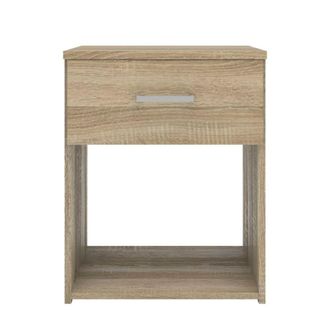 ebuy24 Mesita de noche spell 1 caj&oacute;n y 1 estante estructura roble