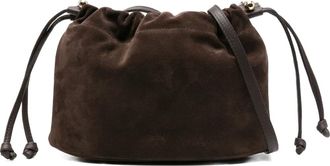 Strathberry Clutch in pelle scamosciata - Marrone