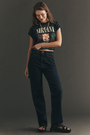 Paige Stevie 31 High-Rise Straight-Leg Jeans