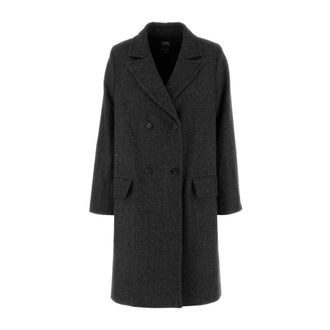 A.P.C. Double-Breasted Coats, female, Black, Size: S Manteau Ginny