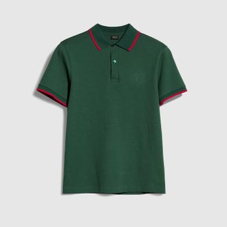 Gucci Cotton Piquet Polo Shirt With Embroidery, Size XXXL, Green