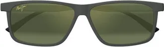 Maui Jim Pulama 53mm PolarizedPlus2 Rectangular Sunglasses in Grey at Nordstrom