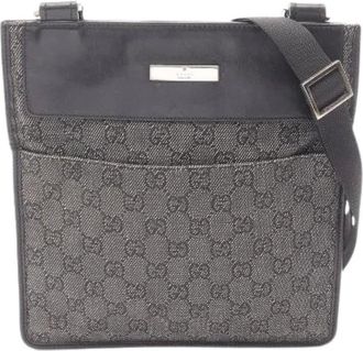 Gucci Pre-owned Cross Body Bags, female, Black, Size: ONE SIZE Pre-owned GG Denim Shoulder Bag