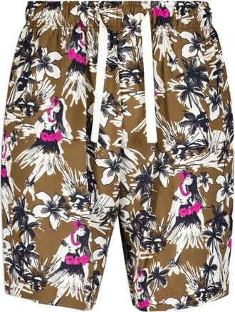 Palm Angels Grafische Print Cargo Shorts - Heren - Korte Broeken - Veelkleurig - L - Korte Broeken