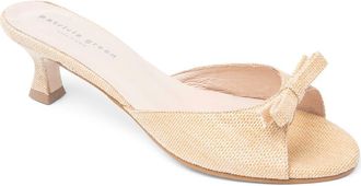 Patricia Green Bettye Kitten Heel Slide Sandal in Natural Raffia at Nordstrom, Size 10