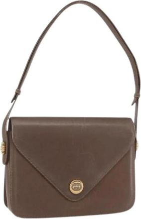 Gucci Pre-owned Shoulder Bag - Dames - Vintage Schoudertas - Bruin - ONE Size - Leer - Vintage