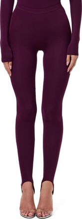 Naked Wardrobe Naked Stirrup Leggings in Dark Berry at Nordstrom, Size X-Large