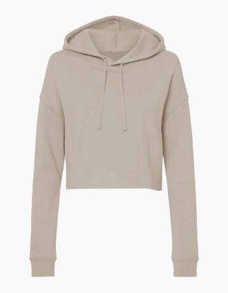 Miso Womens Cropped Hoodie - Cream/Brown - Size: 10