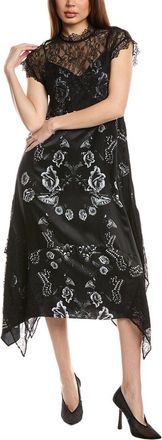 AllSaints AllSaints Gian Silk-Blend Midi Dress