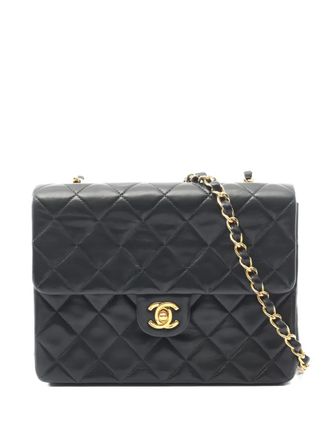 Chanel 1989-1991 mini Matelasse 20 chain-strap shoulder bag - women - Lambskin - One Size - Black