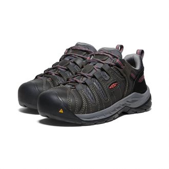 Keen Womens Flint Ii Steel Toe Work Boots In Magnet/rose