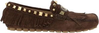 Valentino Garavani Bos Taurus Slip-On Loafers - Dames - Loafers - Bruin - 36 EU - Leer - Schoenen
