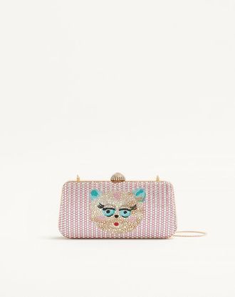 Valentino Garavani Minaudiere Valentino Garavani Carry Secrets con strass motivo Le Chat De La Maison Donna ROSA UNI