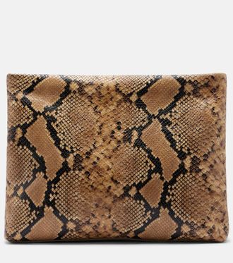 Nili Lotan Jerry Small snake-print leather clutch