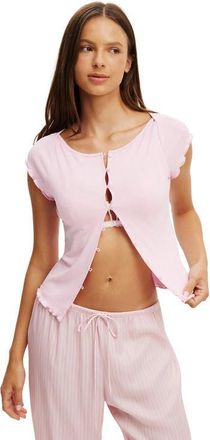 Cotton On Womens Button Detail Cap Sleeve Top in Rosy Haze Pink at Nordstrom, Size X-Small