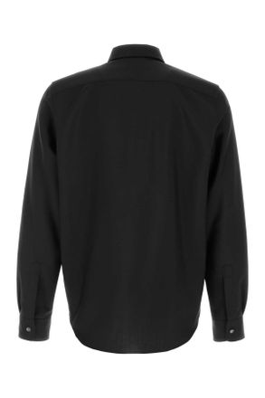 Jil Sander Mens Black Wool Blend Shirt 001 Exterior: Virgin Mohair Camicie