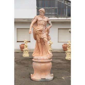 Biscottini International Biscottini - Estatua De Neptuno Con Base De M&aacute;rmol L103xpr103xh275 Cm