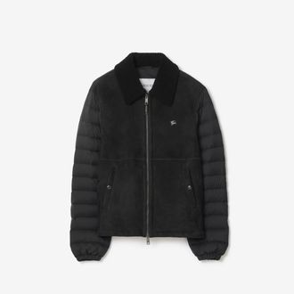 Burberry Shearling Nylon Puffer Jacket, Size: XXL