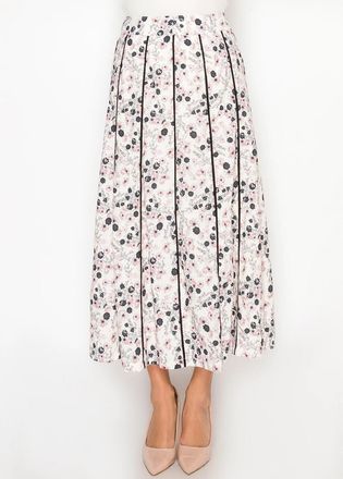 YAL New York Pink Floral Midi Skirt