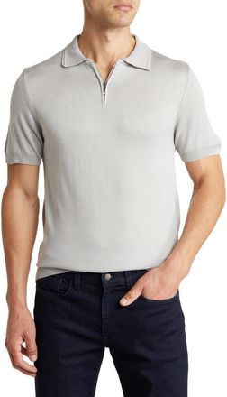 T.R. Premium Short Sleeve Quarter Zip Knit Polo in Grey at Nordstrom Rack, Size Xxx-Large