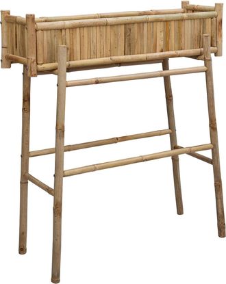 vidaXL Jard&iacute;n Macetero Con Soporte Natural 100 X 38 X 114 Cm Bamb&uacute; Vidaxl