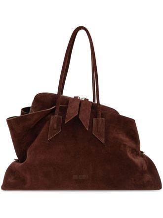 The Attico La Passeggiata Medium Slouchy Suede Handbag - Brown