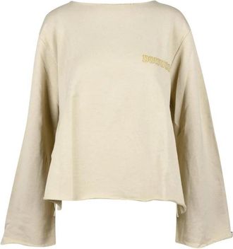 Douuod Beige Crewneck Cotton Sweater