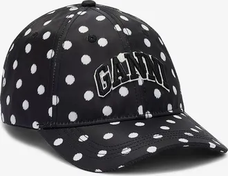 Ganni Black Printed Nylon Cap