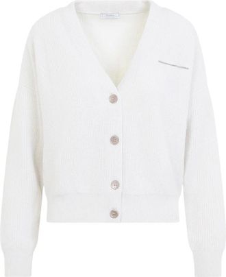 PESERICO Cardigan in lana- seta e cashmere - - Knitwear - Donna - Bianco - XS