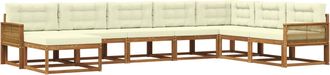 vidaXL Conjunto De Sof&aacute;s De Exterior 8 Uds. Natural Y Crema Vidaxl
