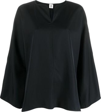 By Malene Birger slit-sleeve blouse - women - Acetate - 34 - Black