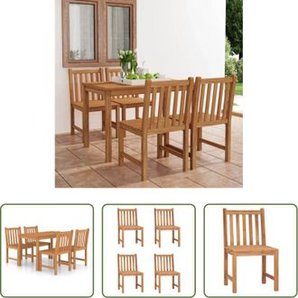 vidaXL vidaXL Sedie da giardino - Set da pranzo da giardino 5 pz 120x70 cm in legno massello di teak