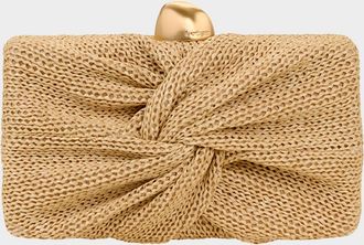 Cult Gaia Lisse Twisted Raffia Clutch Bag