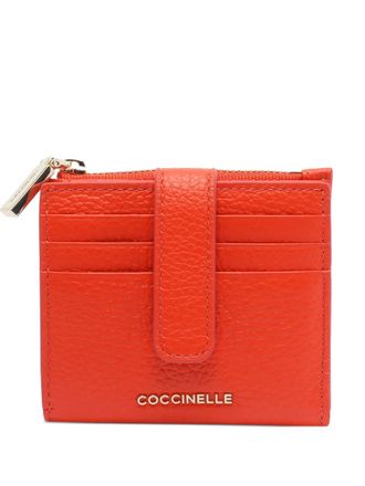 Coccinelle logo-plaque leather wallet - Orange