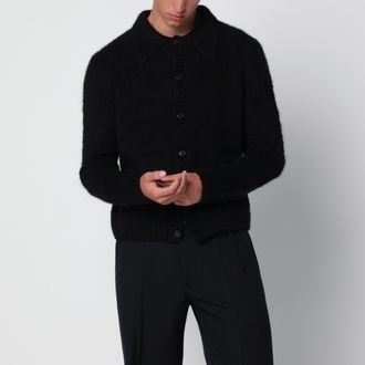 Dries Van Noten Cardigan Mora nero in misto alpaca
