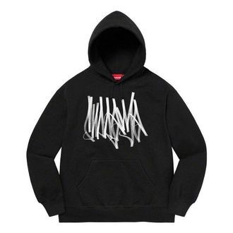 SUPREME Tag Hooded Sweatshirt Black White SUP-FW22-748